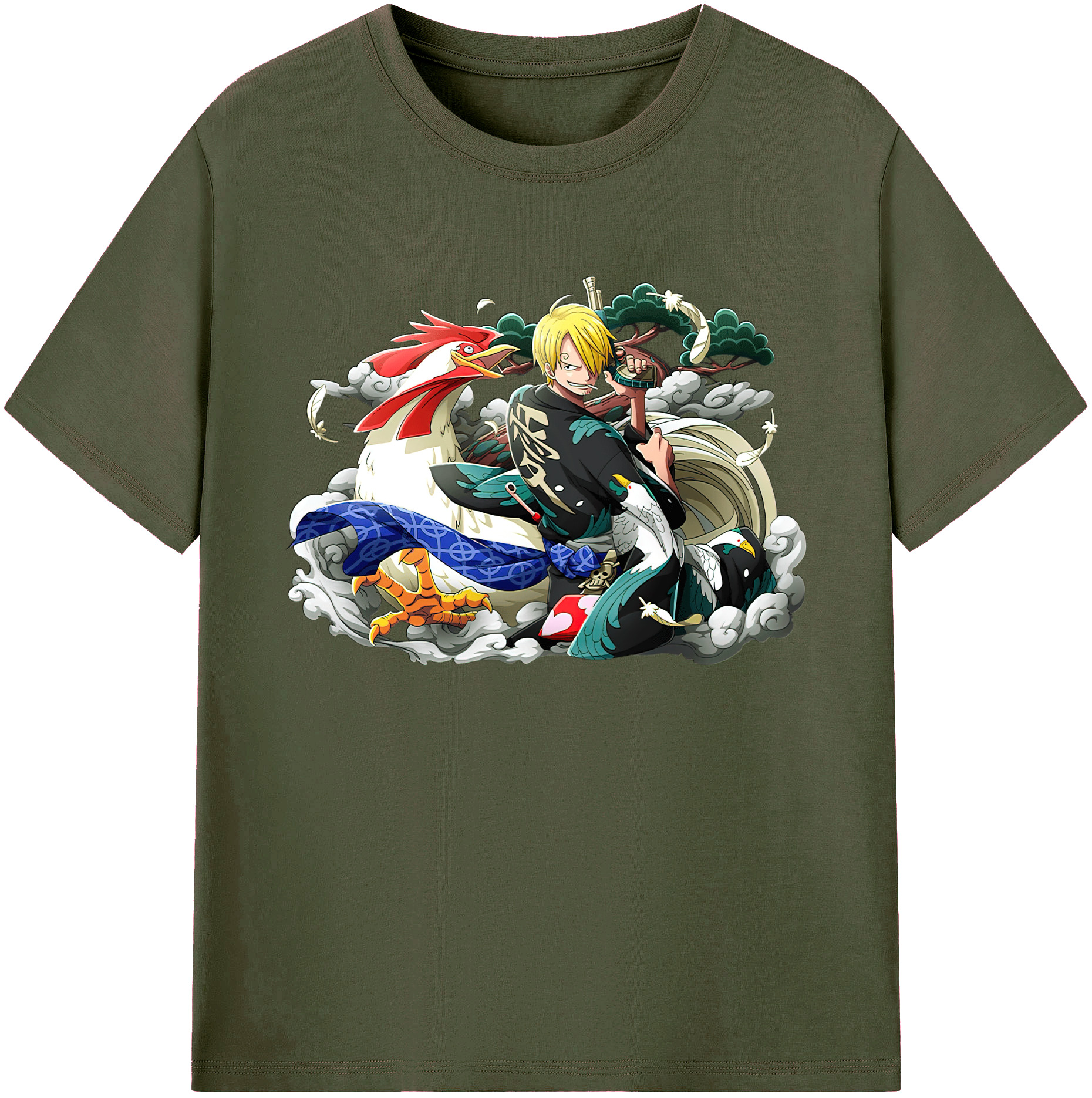 （画像用） ワンピース サンジ ONE PIECE Sanji 綿100％ メンズ半袖Tシャツ｜肌触りやわらか＆通気性
